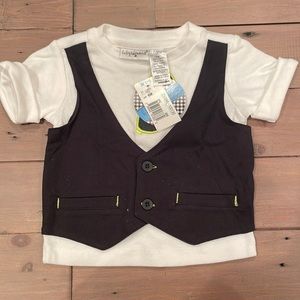 Babyrageous TShirt w Vest and Sunglasses 6M NWT